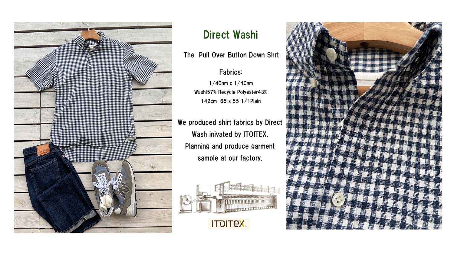 Pull Over Button Down Shirt by Direct Washi